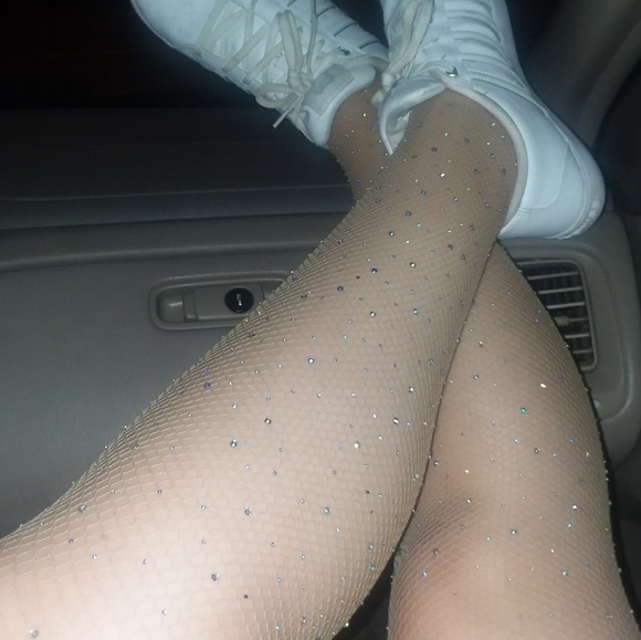 Dazzling rhinestone fishnet tights - Picture 3 of 4